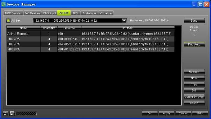 4096 pixel Salve DMX LED Controller H802RA 4 cổng Vật liệu hợp kim nhôm 11