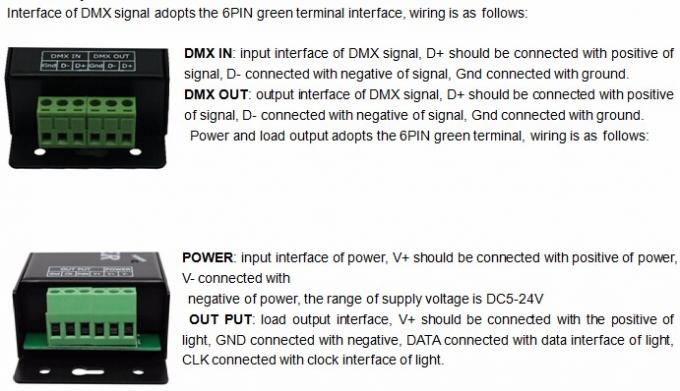DC5v 24v Dmx đến Spi Pixel Decoder 3 Pin Cho điều khiển dải LED Rgb 0